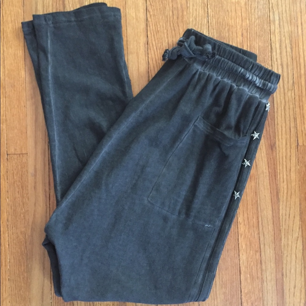 Pol M Pants Cotton Fleece Harem Grey Elastic Waist - Picture 4 of 8